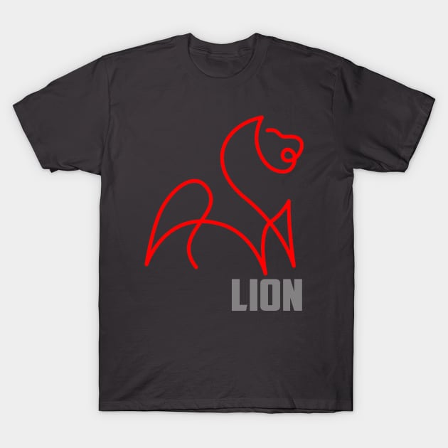 RED LINE LION T-Shirt by SAMELVES